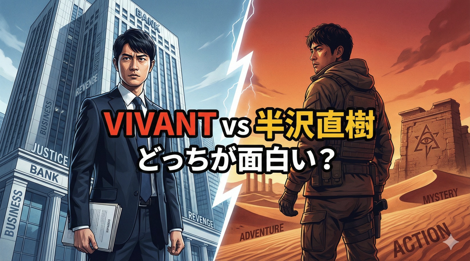 VIVANTと半沢直樹どっちが面白い？評価や違いを徹底比較