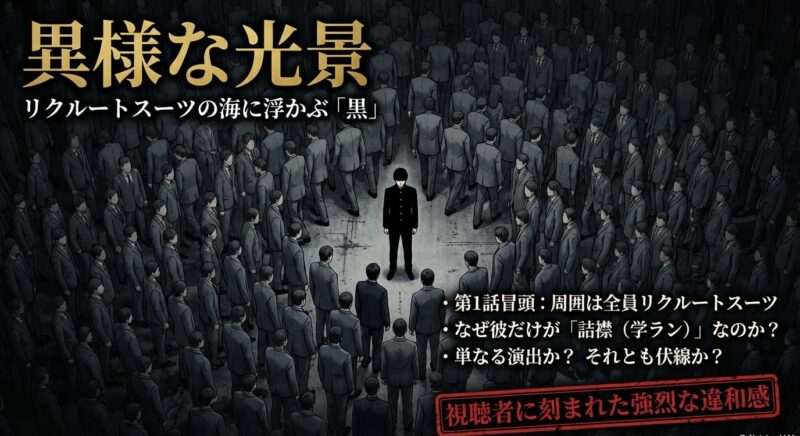 半沢直樹 第1話冒頭 学ラン面接シーンとリクルートスーツの対比