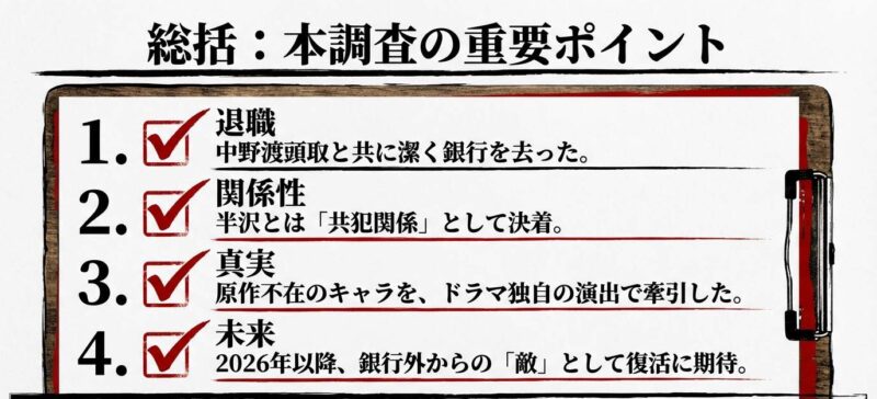 大和田常務の退職・半沢との関係・未来についての要点まとめ