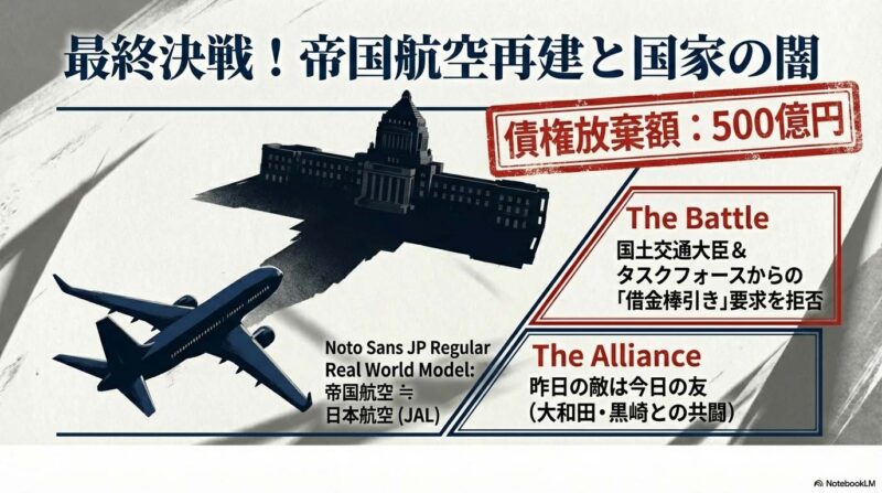 帝国航空の再建を巡る国家権力との闘い、500億円の債権放棄拒否について