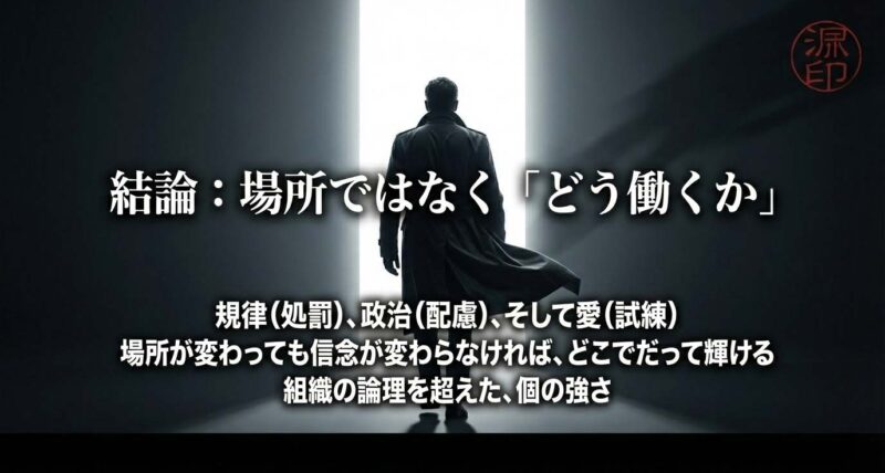場所が変わっても信念が変わらなければ輝けるという、半沢直樹の出向から学ぶ働き方の結論