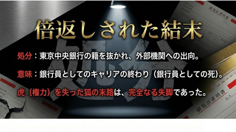 東京中央銀行からの出向という倍返しされた江島の結末と銀行員としての死