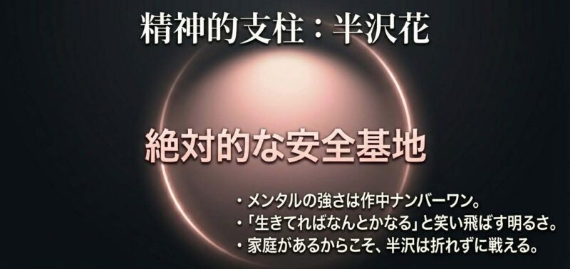 半沢花の精神的支柱としての強さと家庭という安全基地の重要性