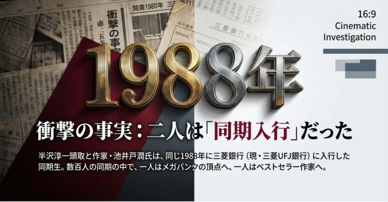 半沢淳一頭取と作家・池井戸潤氏は1988年三菱銀行入行の同期生