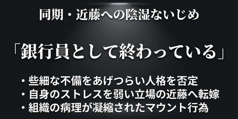 半沢直樹の同期である近藤に対して「銀行員として終わっている」と人格否定を行う古里則夫の陰湿なマウント行為の詳細