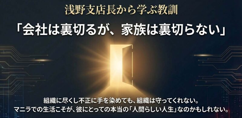 浅野支店長のその後から学ぶ「会社は裏切るが家族は裏切らない」という教訓
