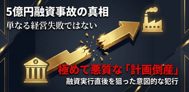 西大阪スチール東田満による極めて悪質な計画倒産と融資実行直後を狙った犯行の手口