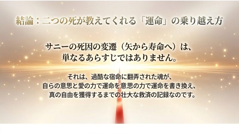 過酷な宿命を意思の力で書き換え真の自由を獲得したサニーの壮大な救済の結論