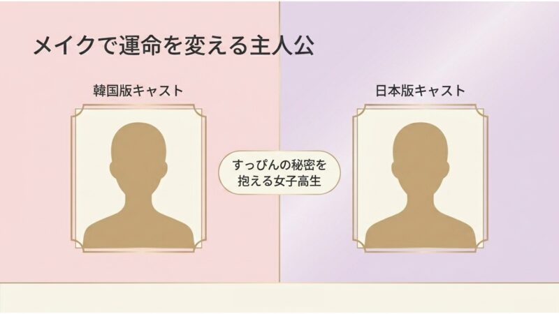 メイクで運命を変える主人公！日韓ヒロインキャスト比較