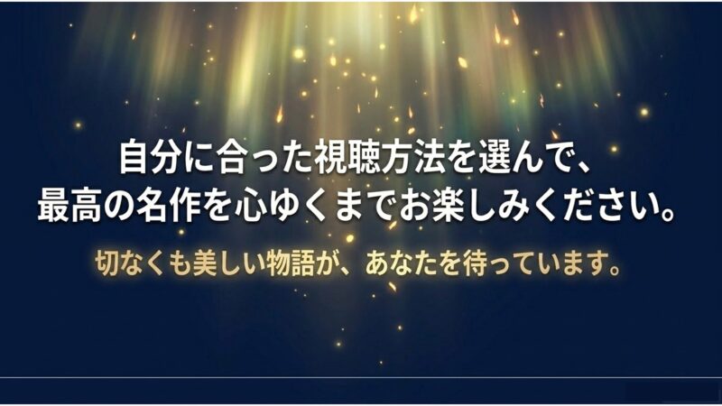 自分に合った視聴方法を選んで最高の名作であるトッケビを心ゆくまでお楽しみくださいというメッセージスライド