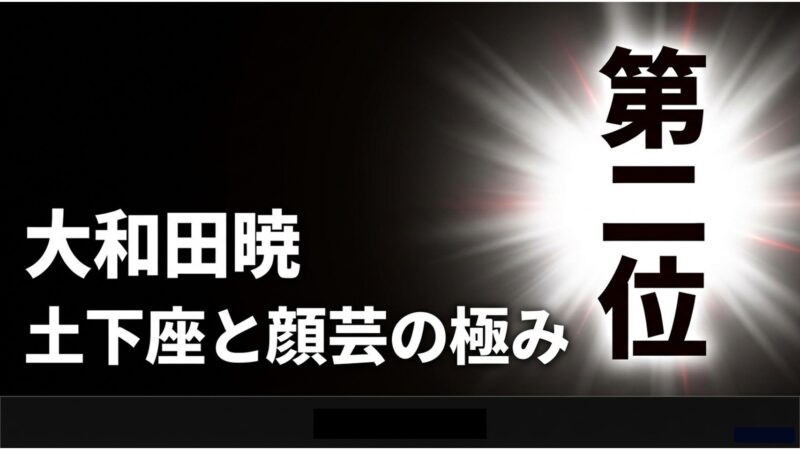 人気ランキング第2位 大和田暁（土下座と顔芸の極み）