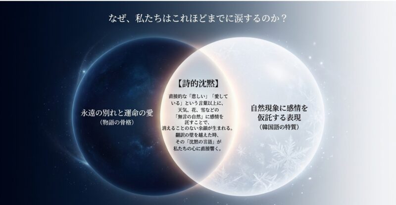 直接的な言葉以上に、天気や花などの自然に感情を託す「詩的沈黙」が深い余韻を生む理由を解説 。