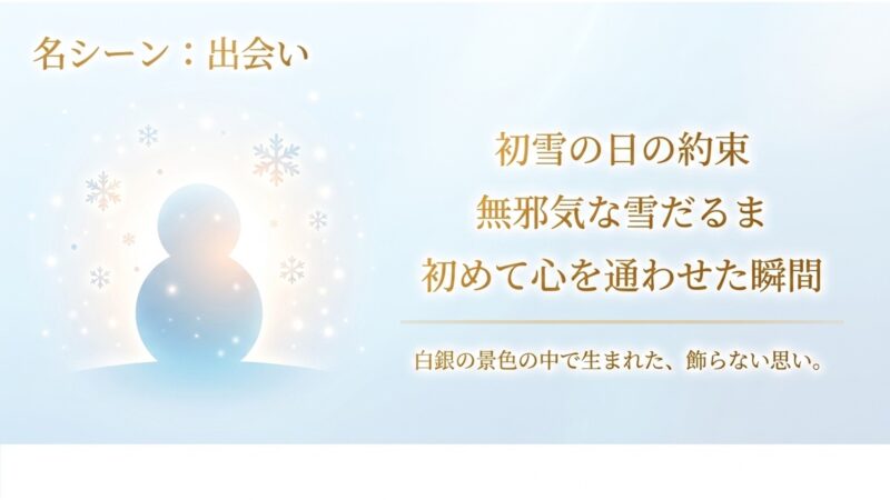 冬のソナタ名シーン「出会い」。初雪の日の約束と無邪気な雪だるま
